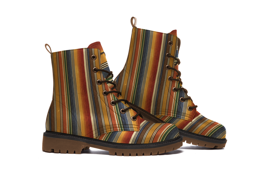 Sedona Leather Boots pair, front three-quarter view, white background