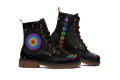 Iris Leather Boots pair, front three-quarter view, white background