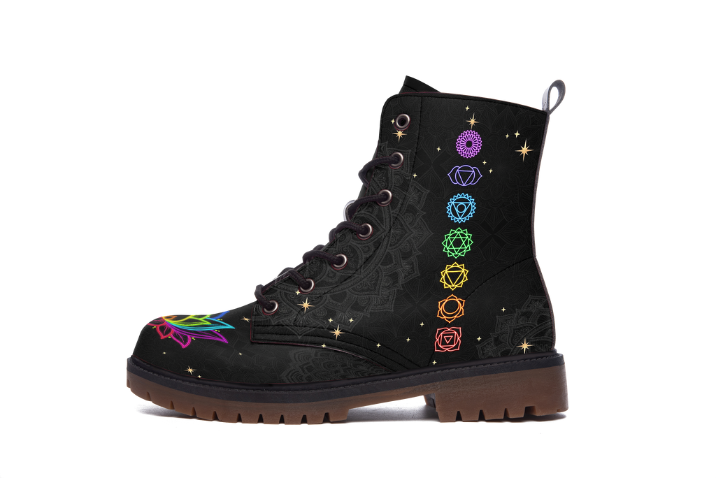 Iris Leather Boots inner side of the left boot, white background