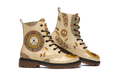 Joni Leather Boots pair, front three-quarter view, white background