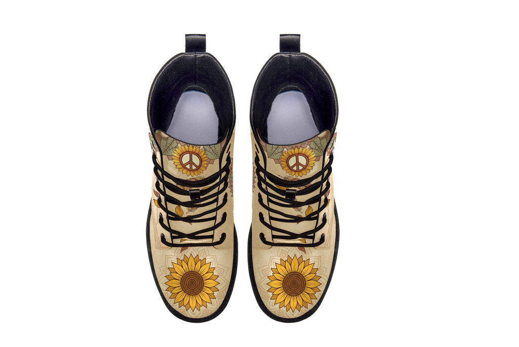 Joni Leather Boots pair, top-down view showing the toe artwork, white background