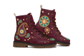 Paisley Leather Boots pair, front three-quarter view, white background