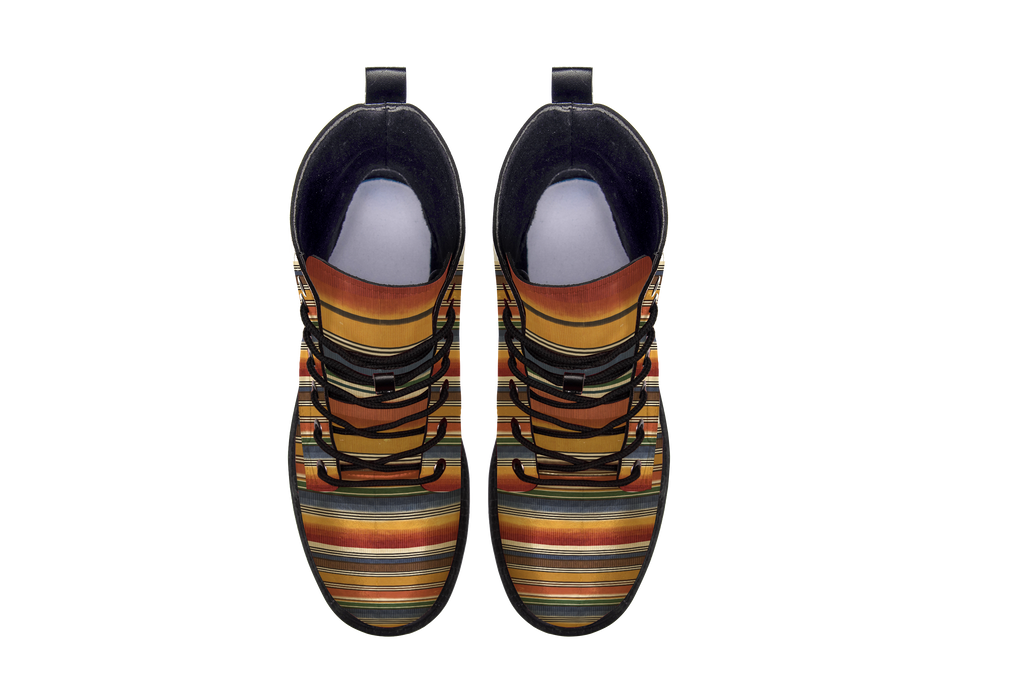 Sedona Leather Boots pair, top-down view showing the toe artwork, white background